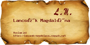 Lancsák Magdaléna névjegykártya